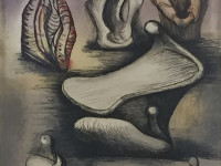 Henry Moore.  Inglaterra 1898-1986. Five ideas for sculture, litografia, 59 x 46 cms. 1981